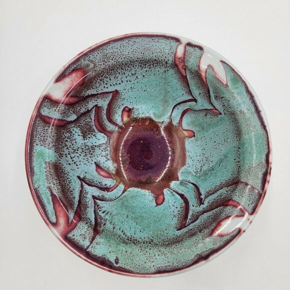 Larry Spears 10.5x4 Pottery Nashville Brown Co Round Serving Bowl Artsy Coastal - Picture 1 of 7